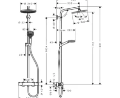 Hansgrohe Crometta Komplett Takdusj